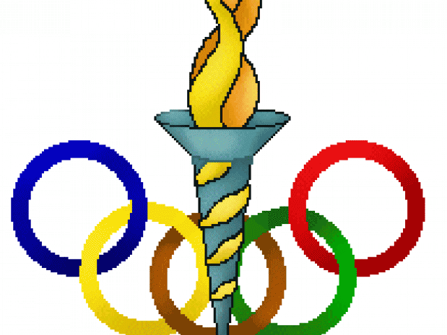 Olympic Torchand Rings Pixel Art