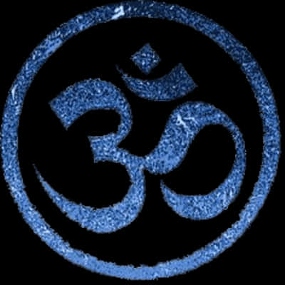 Om Symbol Glittering Blue