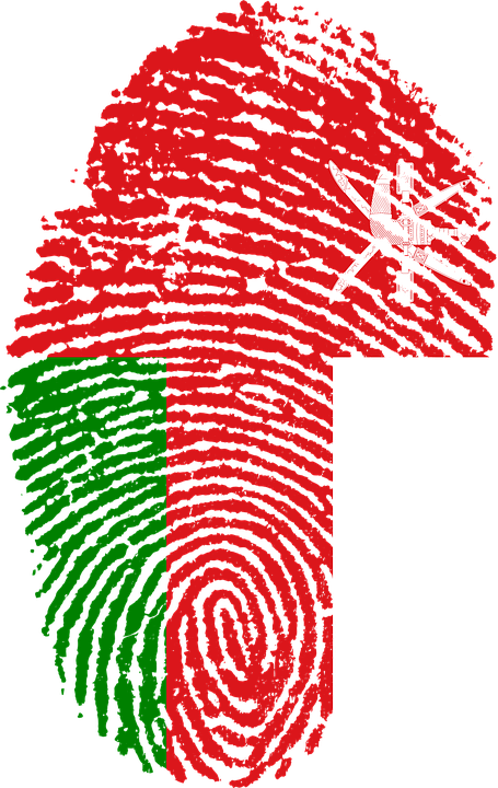 Oman Flag Fingerprint Art