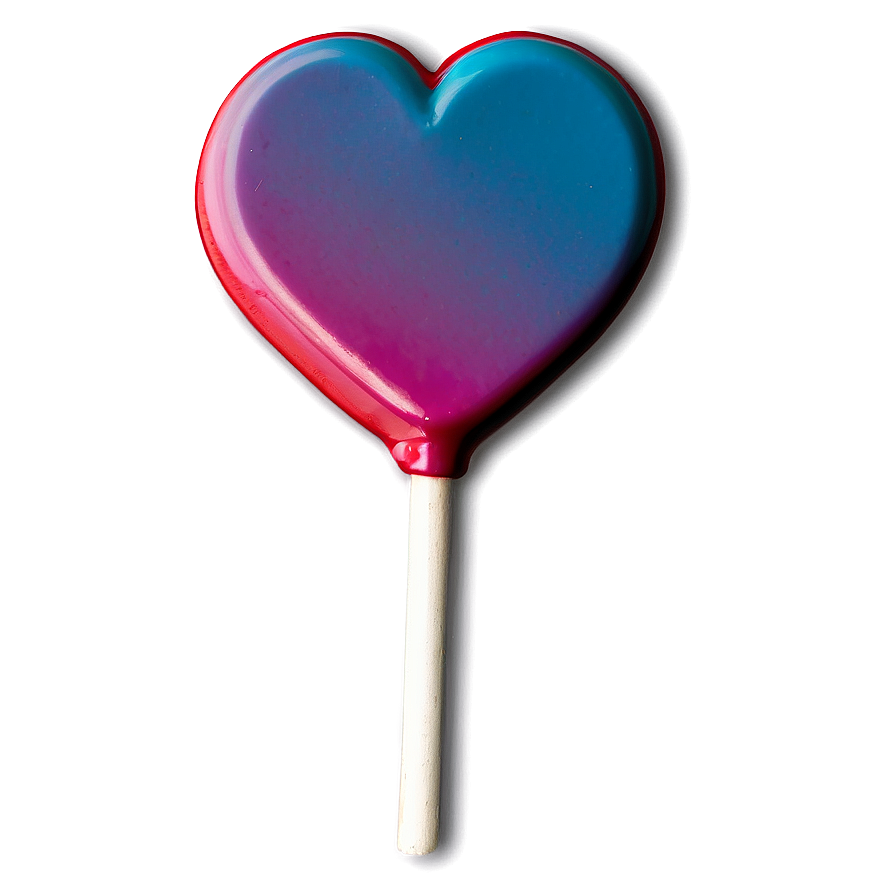 Ombré Heart Lollipop Png 06292024