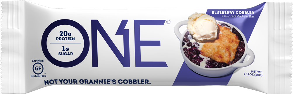 One Blueberry Cobbler Protein Bar Packaging