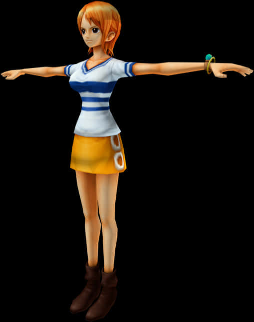 One Piece Nami Figure Render