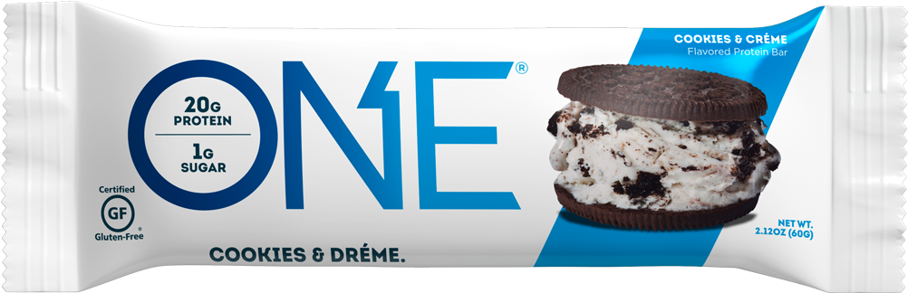 One Protein Bar Cookiesand Creme Flavor