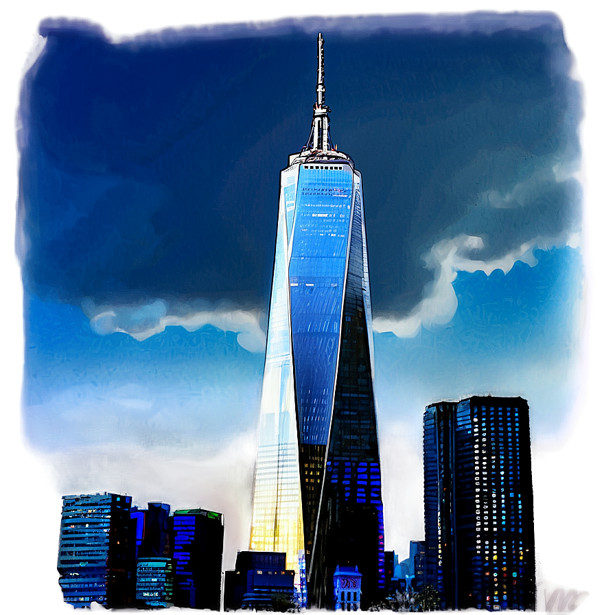 One World Trade Center Detailed Sketch Png 06252024