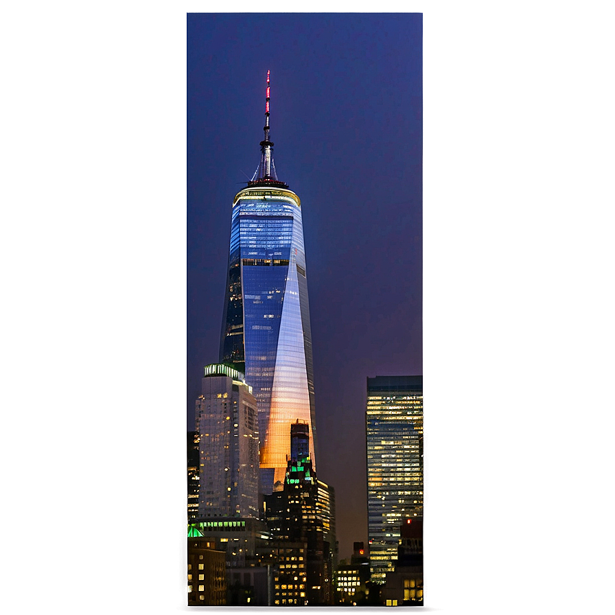 One World Trade Center Night View Png 06252024