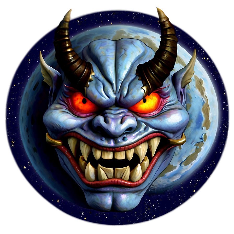 Oni Demon Under Moonlight Png 06122024