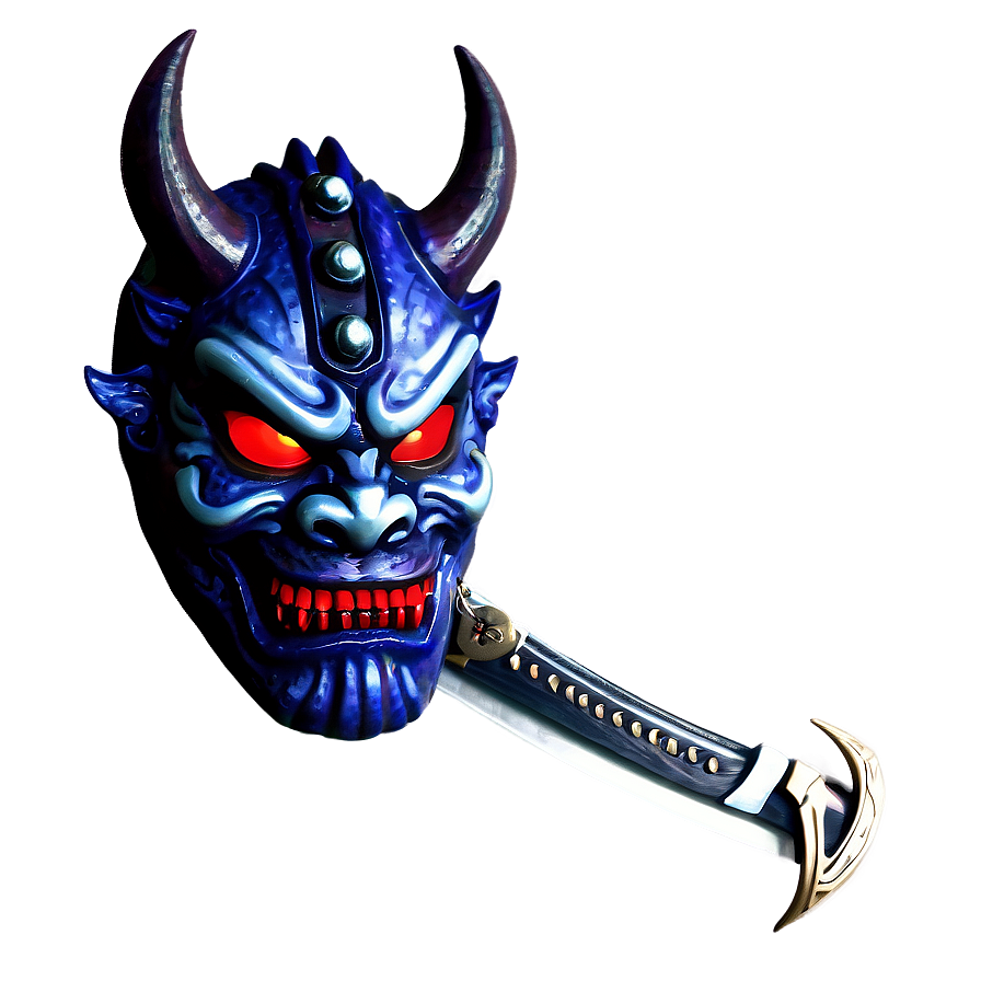 Oni Mask And Swords Png 06122024