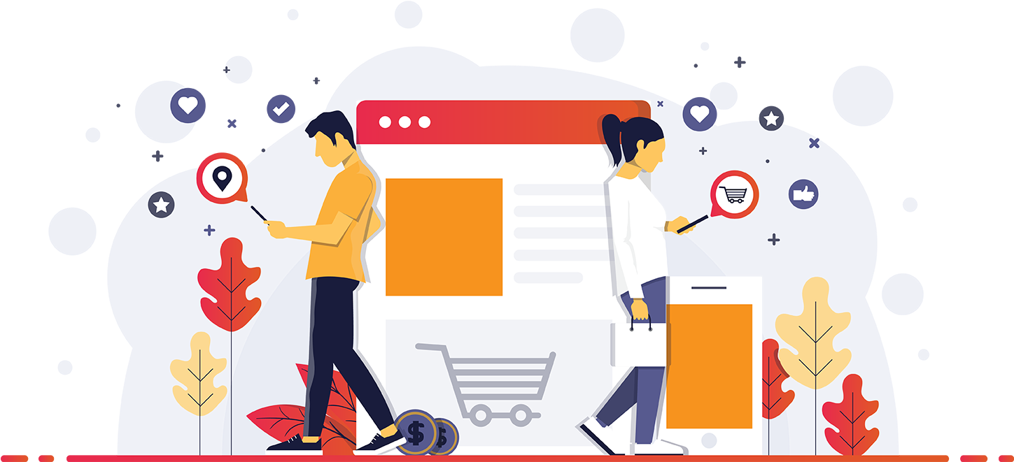 Online Shopping Experience Illustration