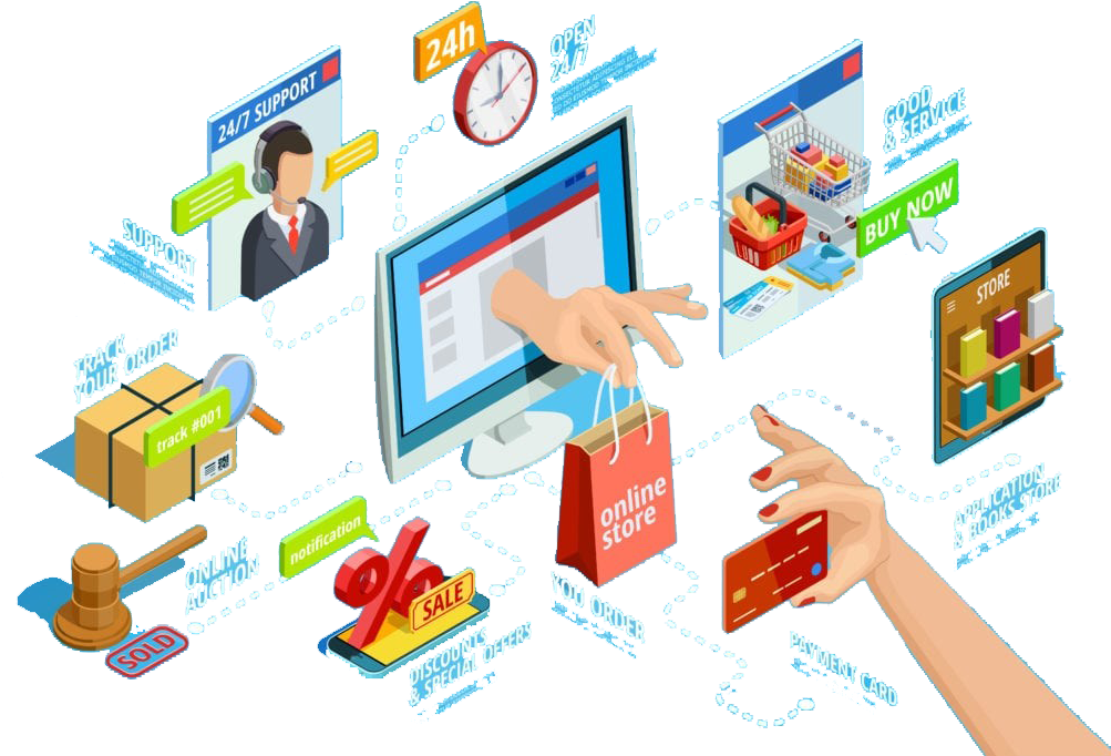 Online Shopping Process Illustration