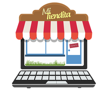 Online Storefront Laptop Illustration