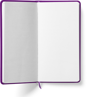 Open Blank Notebookwith Purple Cover