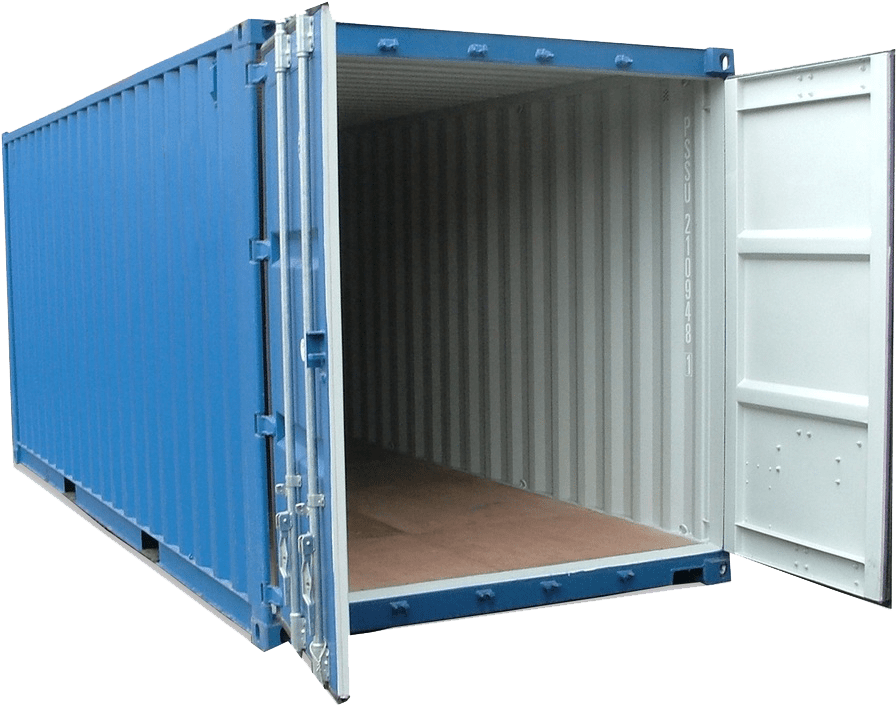 Open Blue Shipping Container