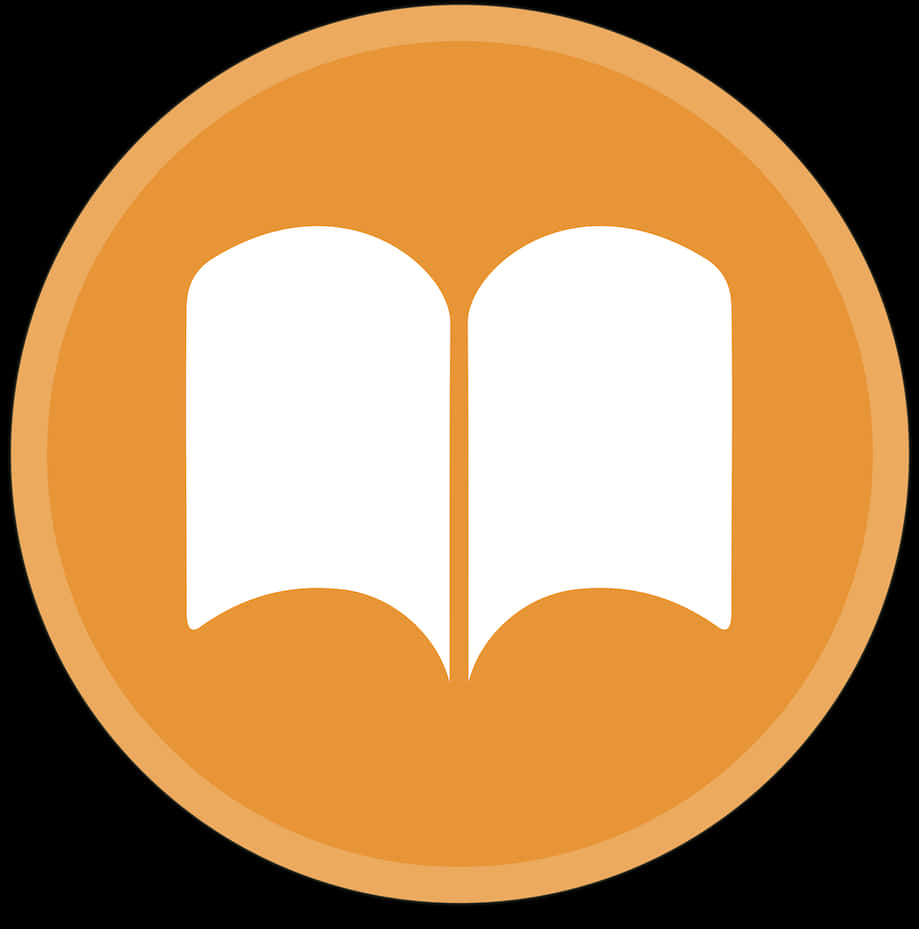 Open Book Icon Orange Background