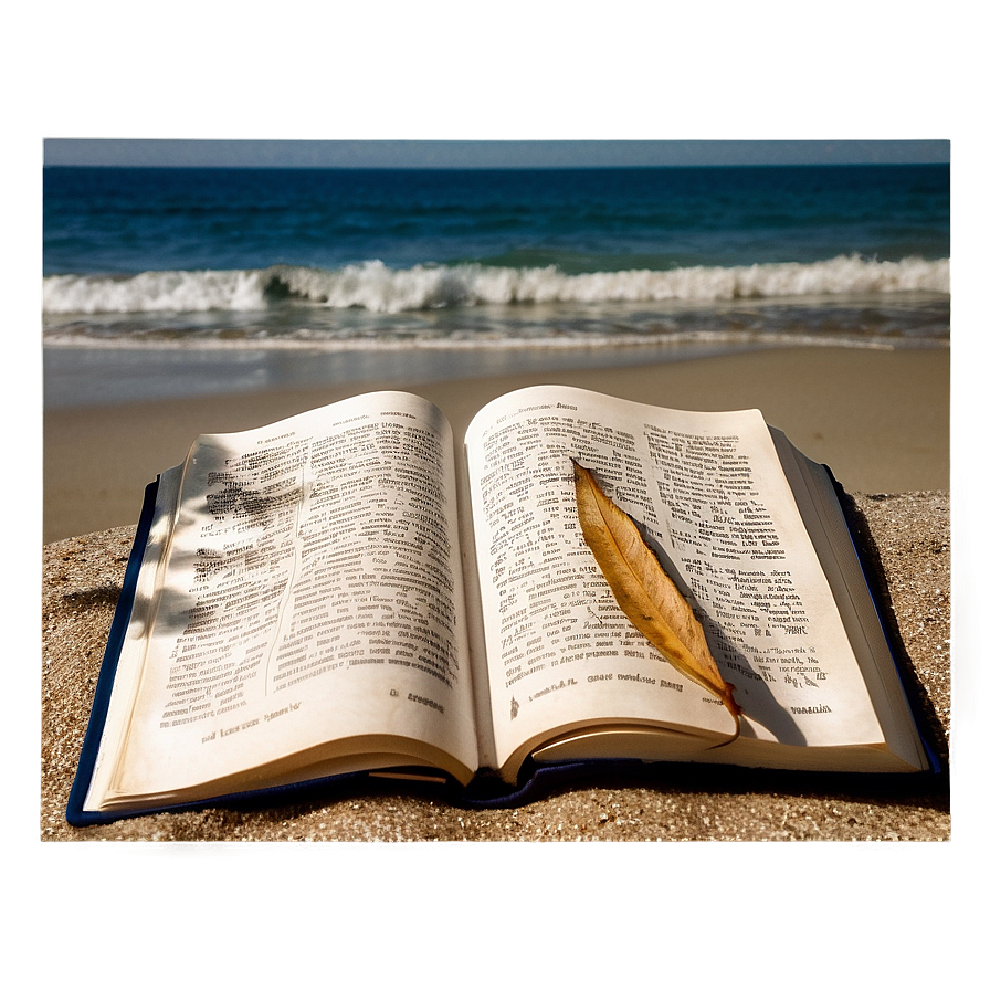 Open Book On Beach Png Kyt51