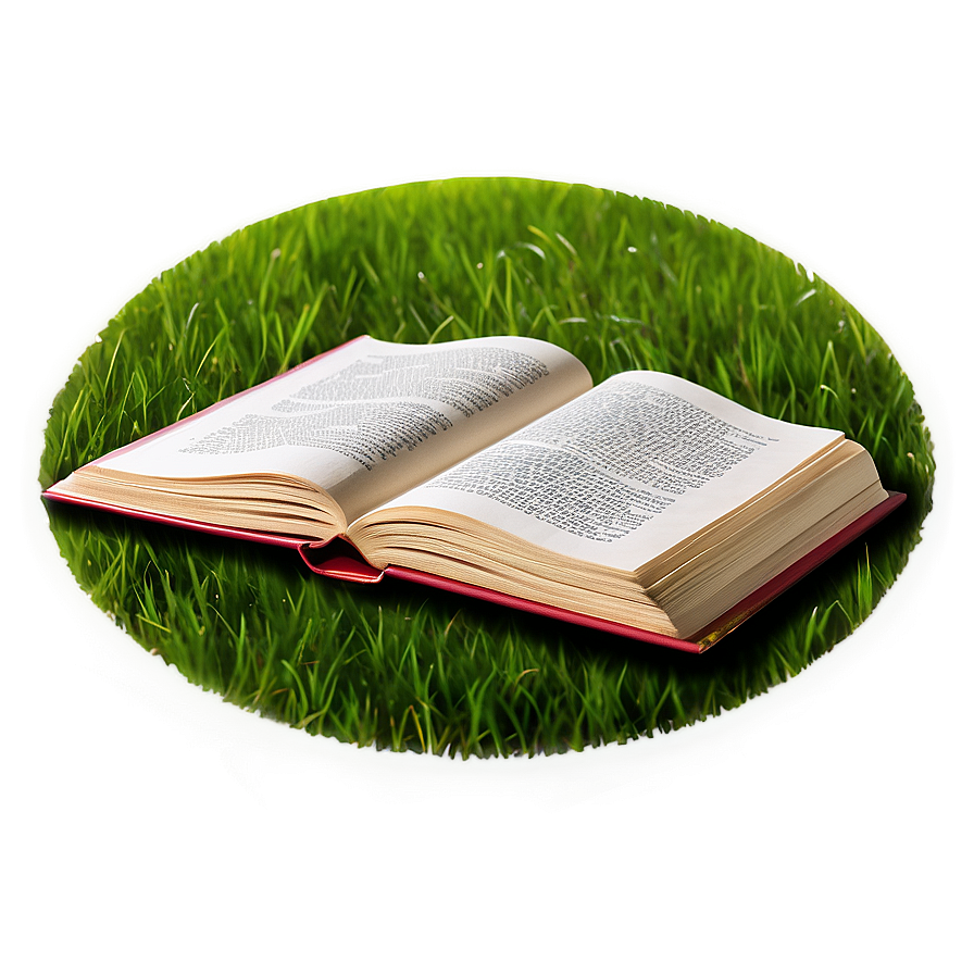 Open Book On Grass Png 05232024