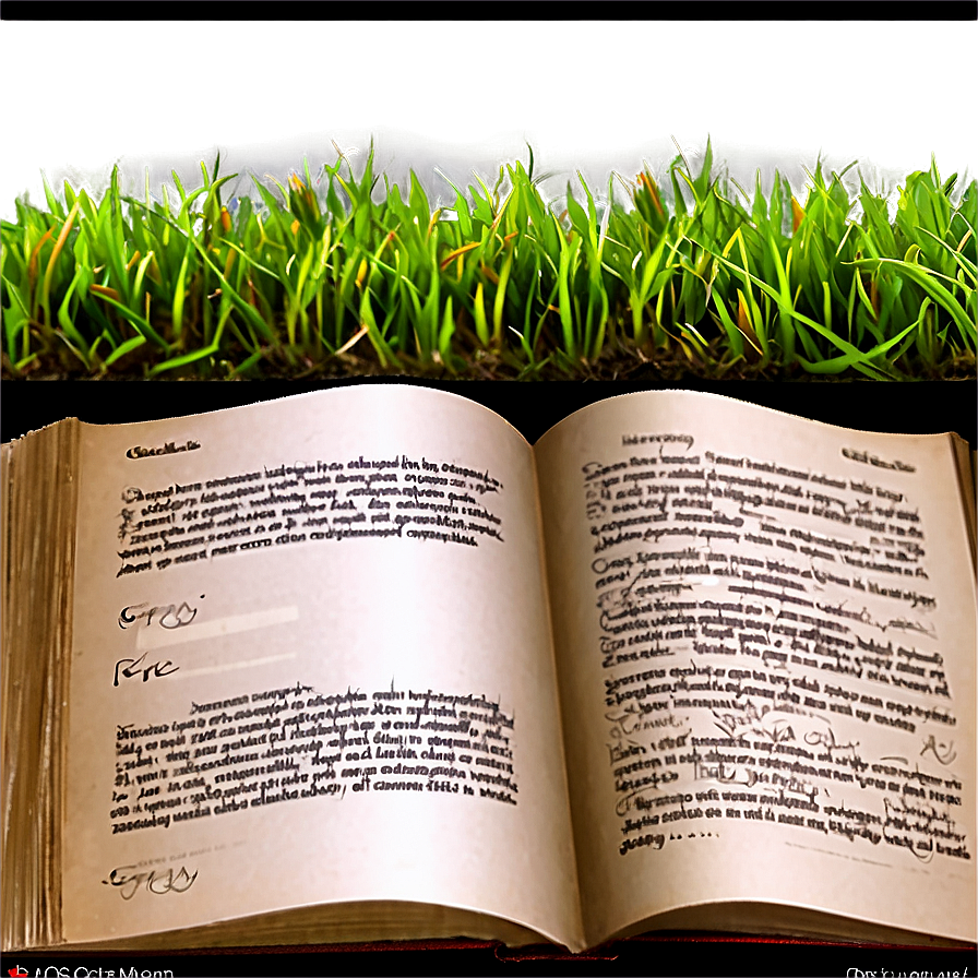 Open Book On Grass Png 05232024