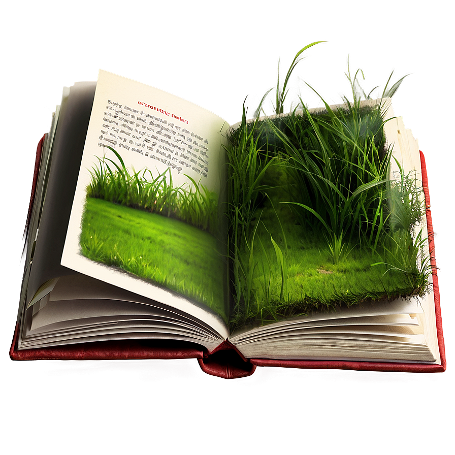 Open Book On Grass Png Mxp17