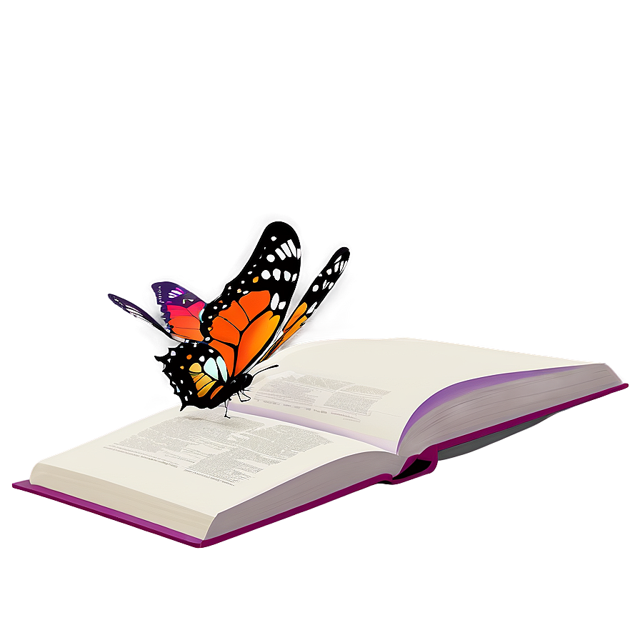 Open Book With Butterfly Png Fxf56