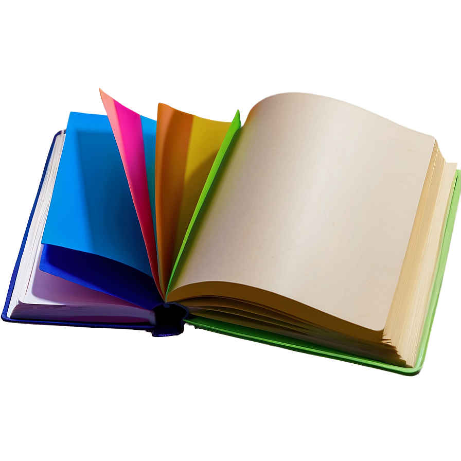 Open Book With Colored Pages Png 05232024