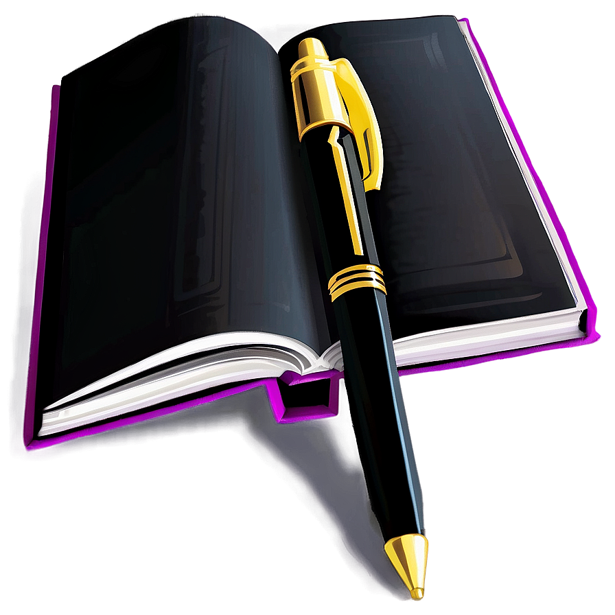 Open Book With Pen Png Jut13