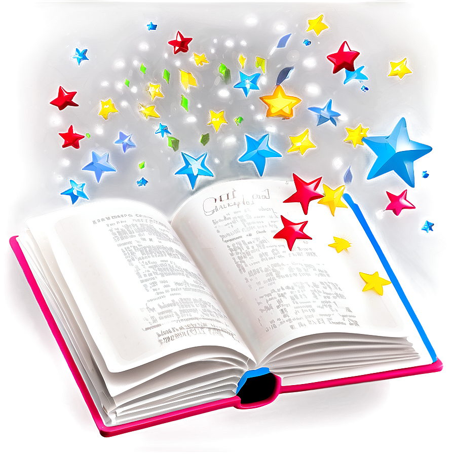 Open Book With Stars Png Fds8