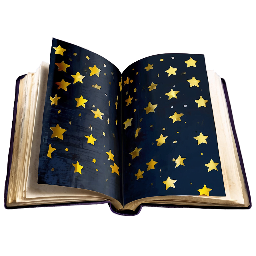 Open Book With Stars Png Jcb96