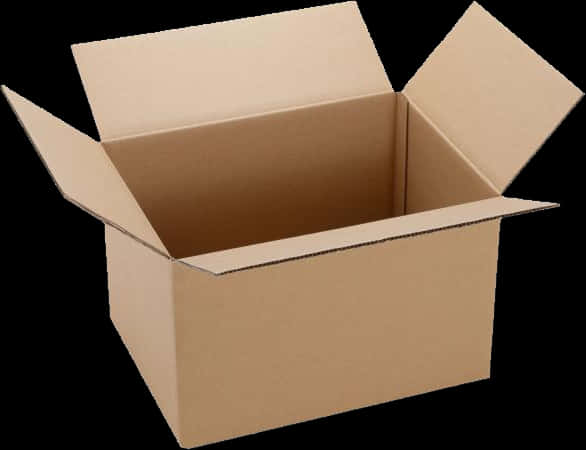 Open Cardboard Box Black Background