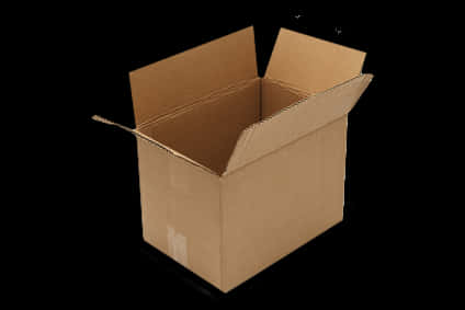 Open Cardboard Boxon Black Background