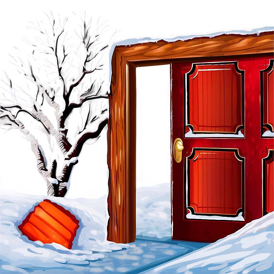 Open Door In Winter Scene Png 05242024