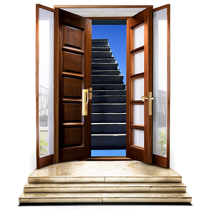 Open Door With Stairs Png Gmd