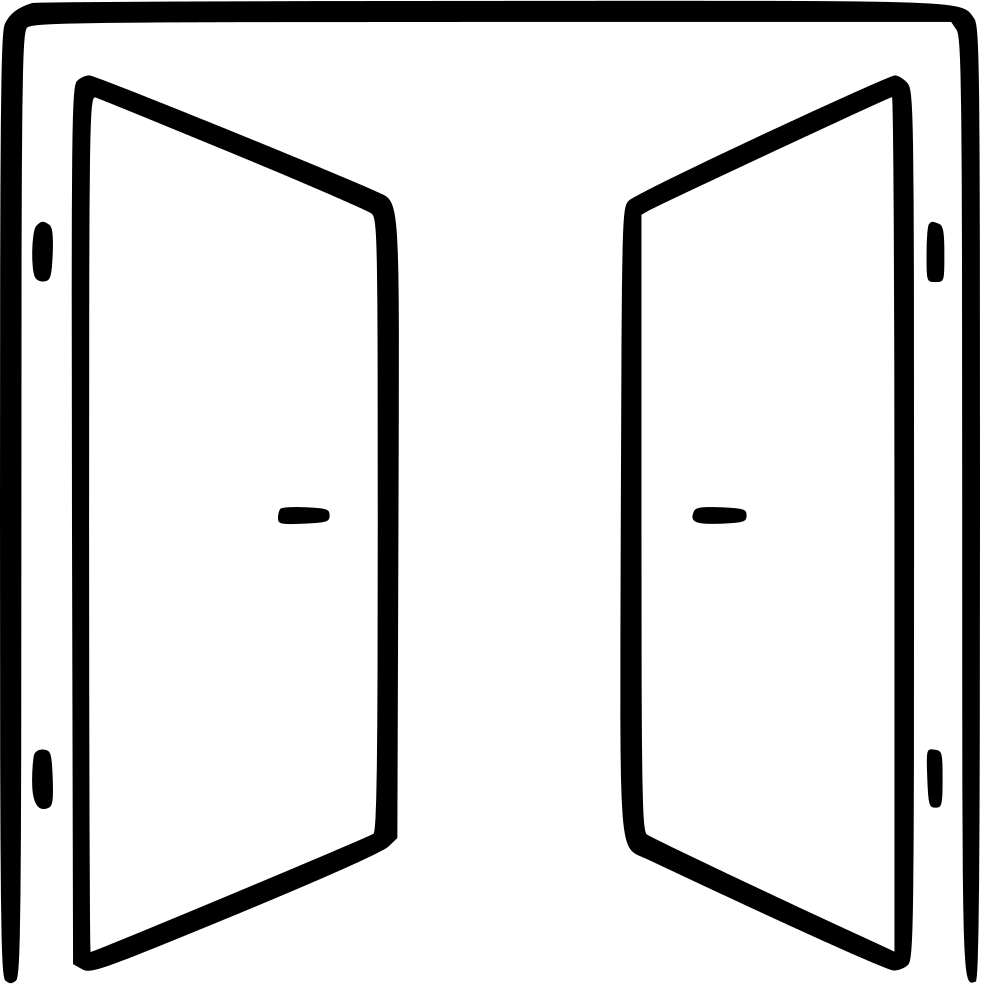 Open Double Doors Vector Illustration