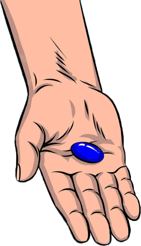 Open Hand With Blue Pill