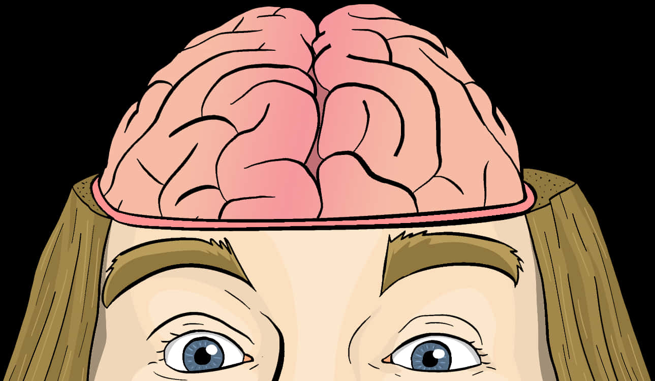 Open Head Brain Illustration