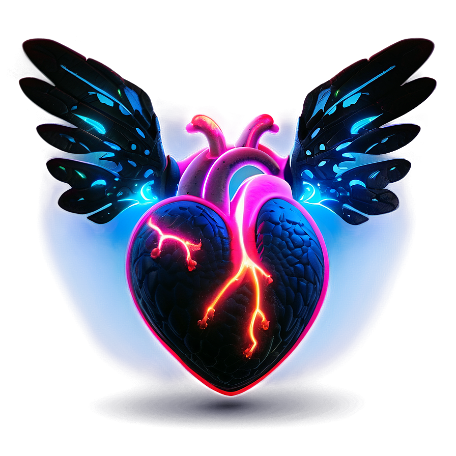 Open Heart In Neon Light Png Xcj53