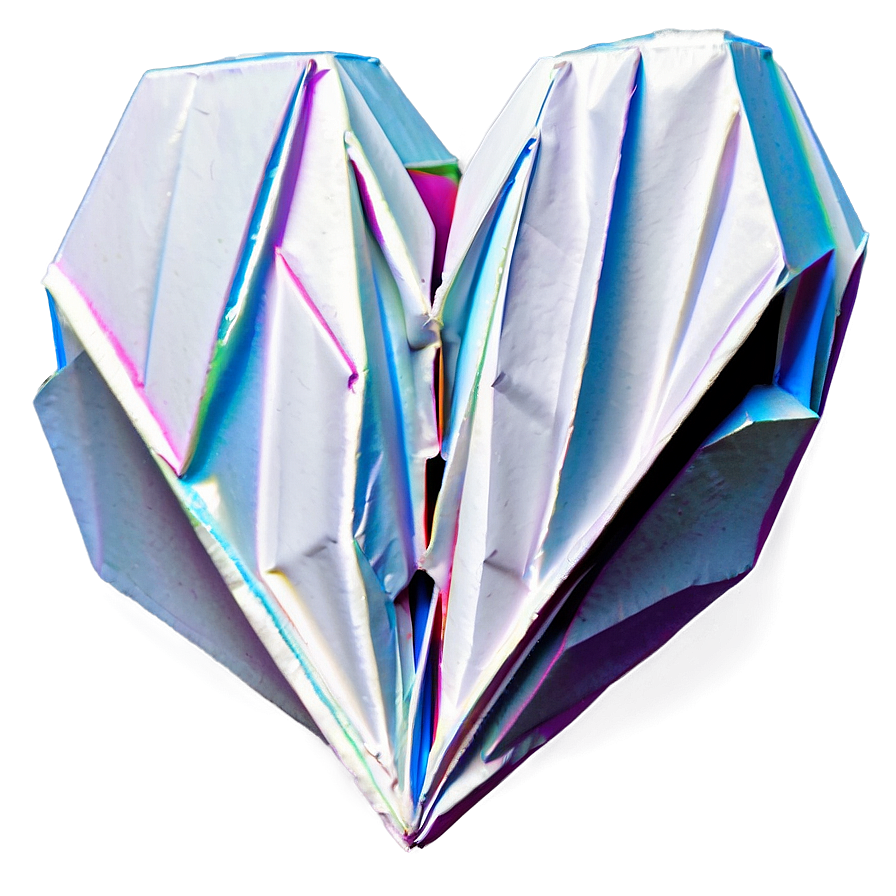 Open Heart In Origami Style Png 61