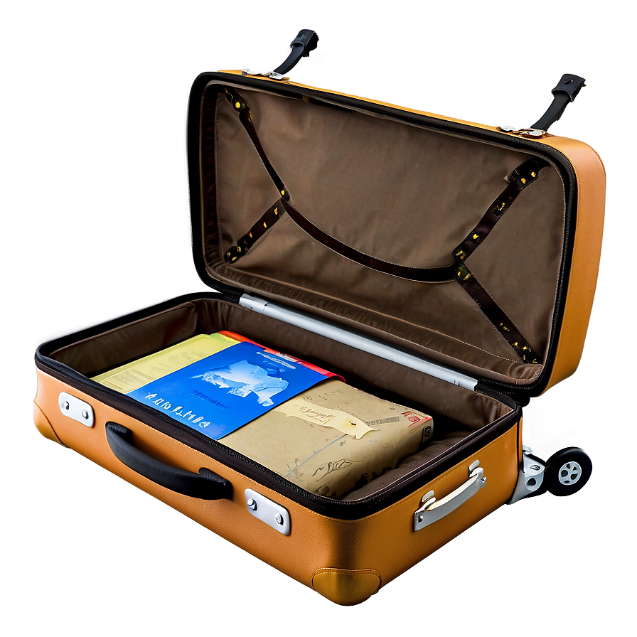 Open Suitcase For International Travel Png Qfs