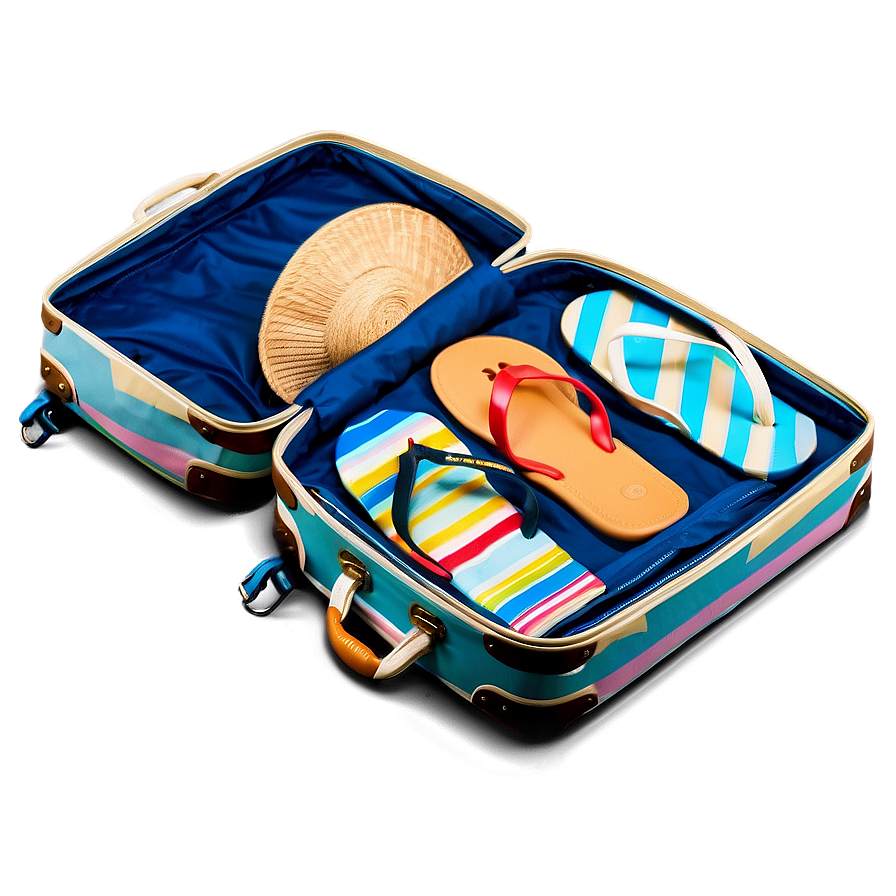 Open Suitcase With Beachwear Png 29