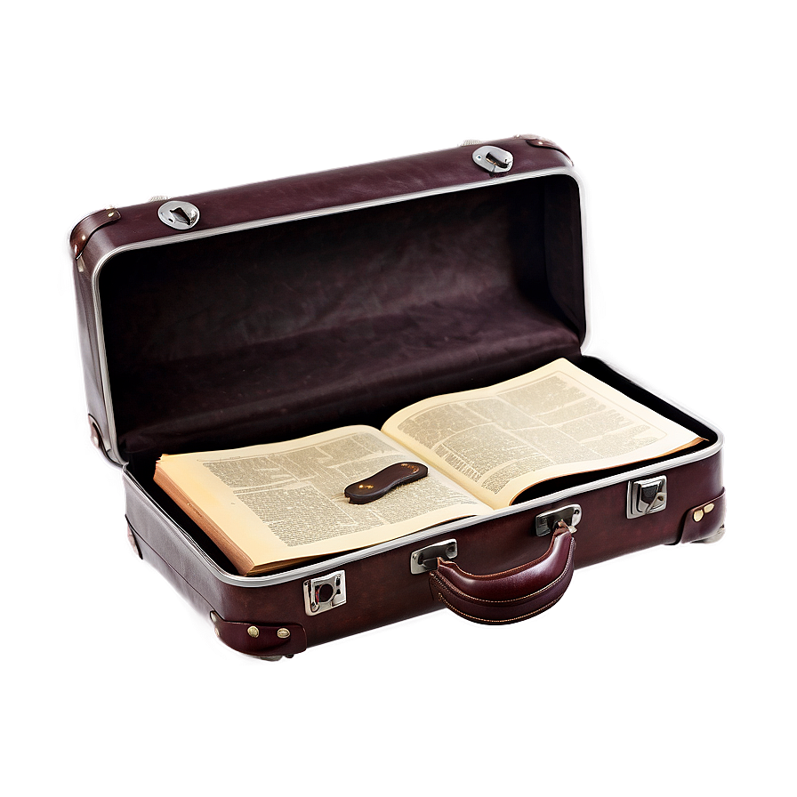 Open Suitcase With Books Png Gnn52