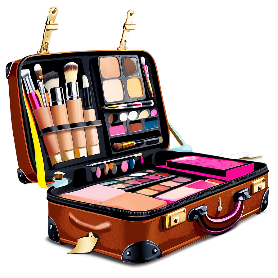 Open Suitcase With Makeup Png 06212024