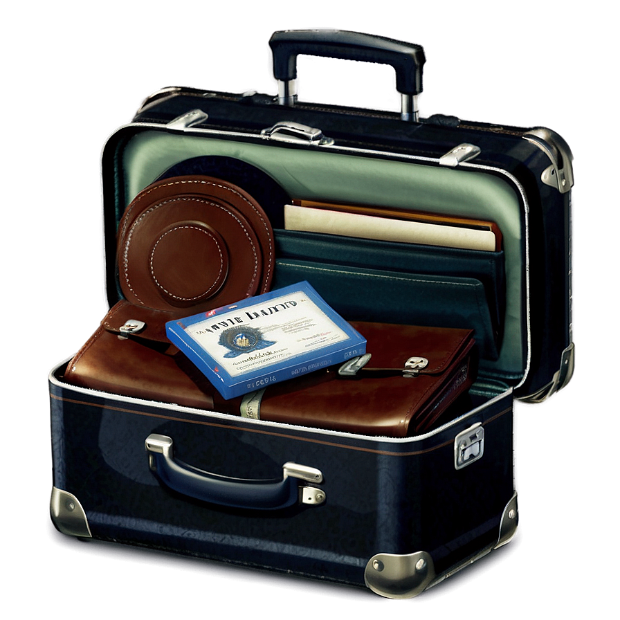 Open Suitcase With Souvenirs Png Stl