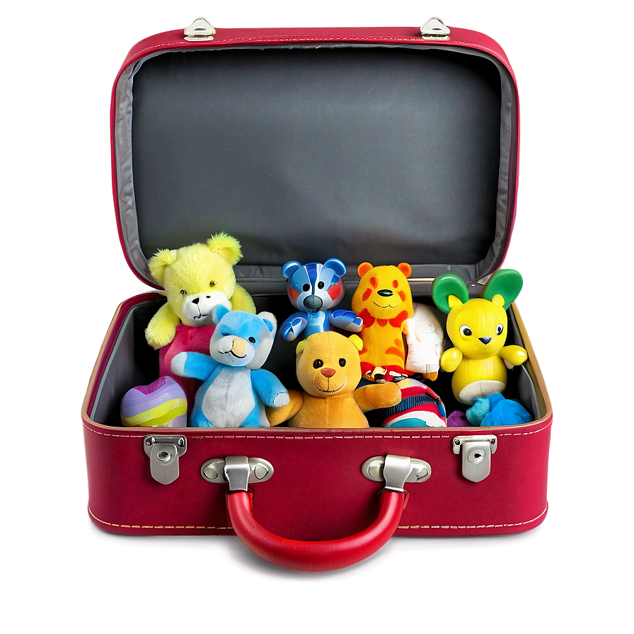 Open Suitcase With Toys Png 06212024