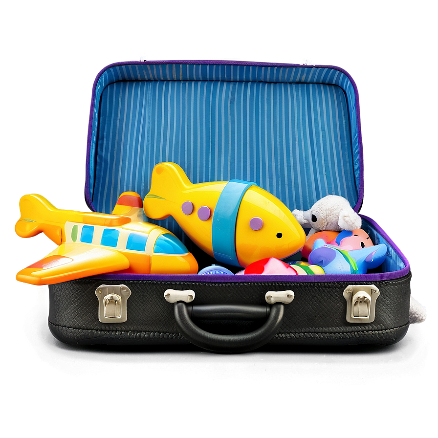 Open Suitcase With Toys Png Sew