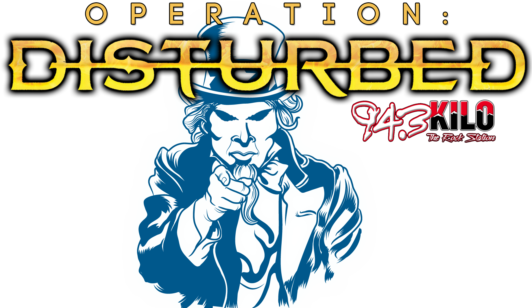 Operation Disturbed94.3 K I L O Rock Station Logo