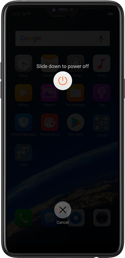Oppo Mobile Power Off Screen