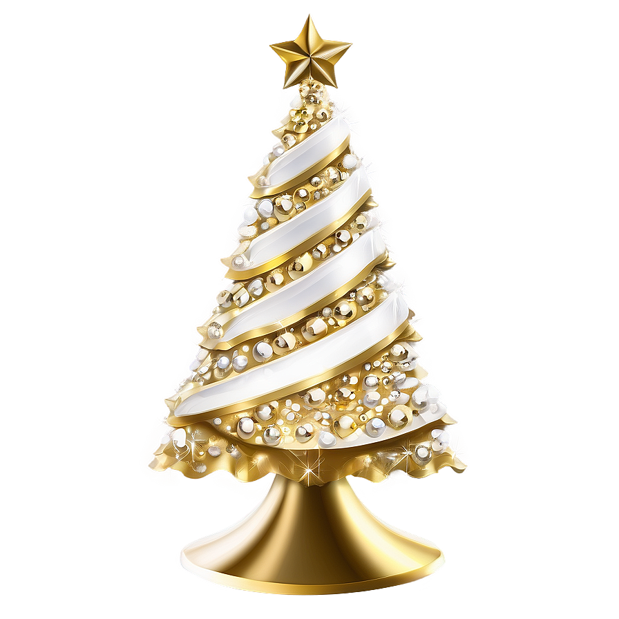 Opulent Gold And White Christmas Tree Png 5