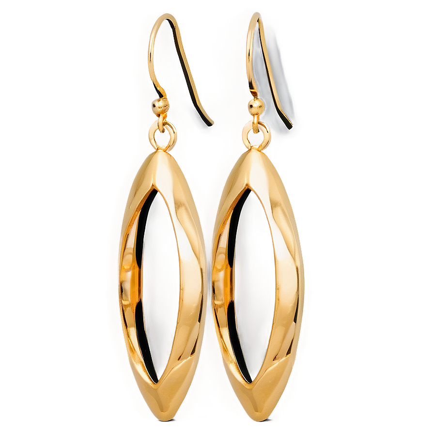 Opulent Gold Oval Earrings Png Shv