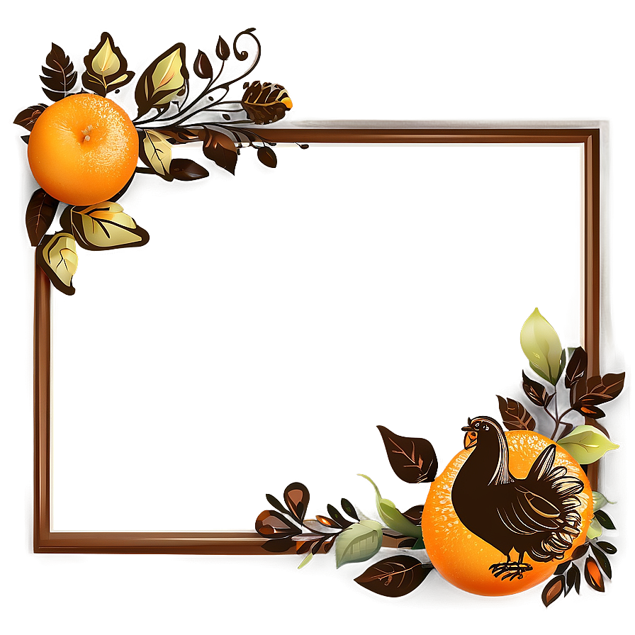 Orange And Brown Thanksgiving Border Png 06202024