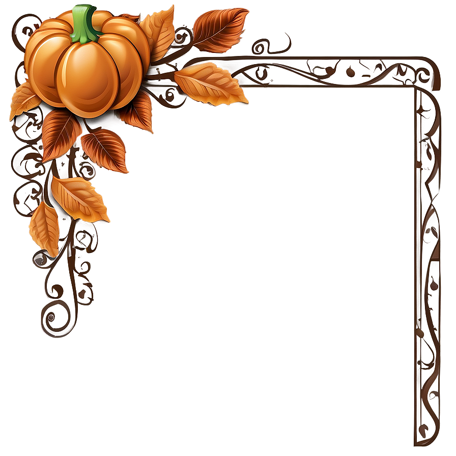 Orange And Brown Thanksgiving Border Png 43