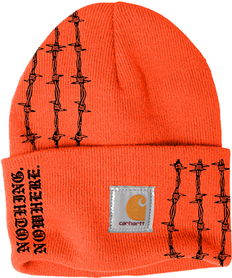 Orange Beanie Carhartt Logo