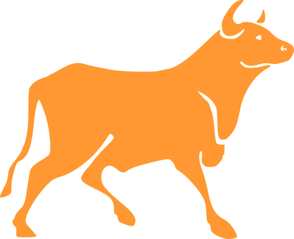 Orange Bull Silhouette